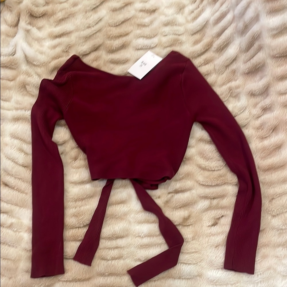 The Vintage Shop Burgundy Long Sleeve Top